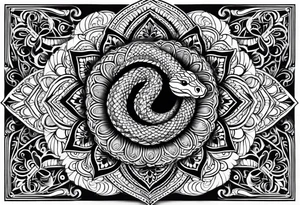 Rattlesnake mandala henna black tattoo design tattoo idea