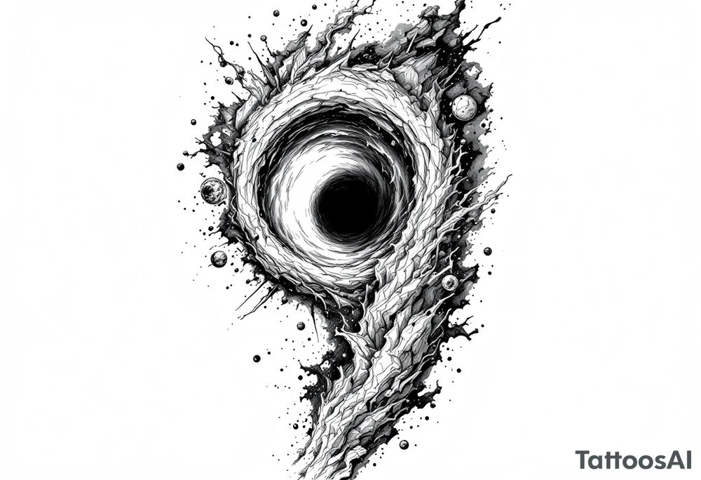 2 different worlds on each side of a black hole. tattoo idea