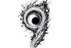2 different worlds on each side of a black hole. tattoo idea