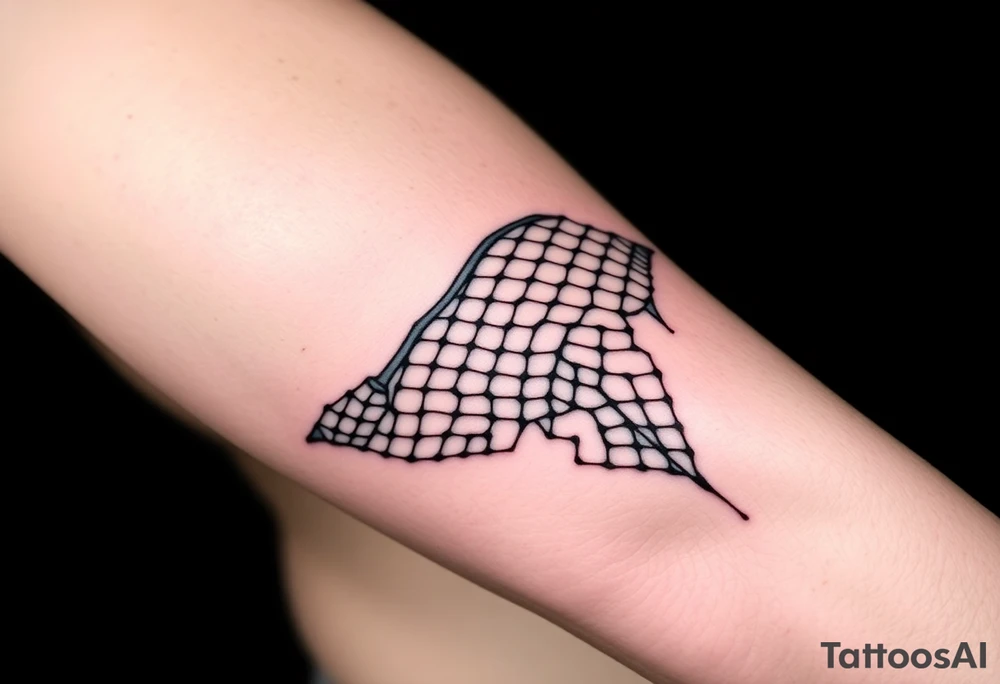 Thick sexy negative fishnets tattoo idea