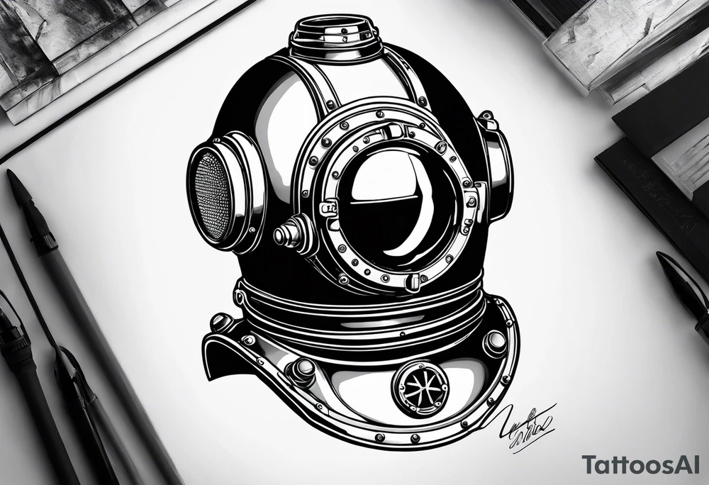 mark v diving helmet tattoo idea