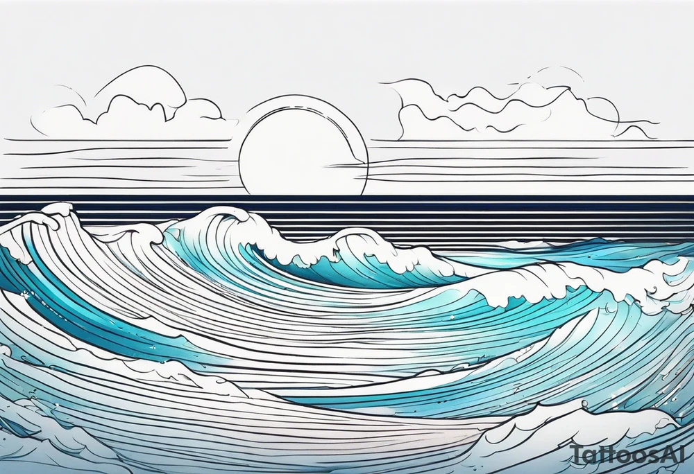 Waves and beach tattoo idea