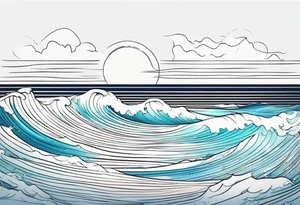 Waves and beach tattoo idea