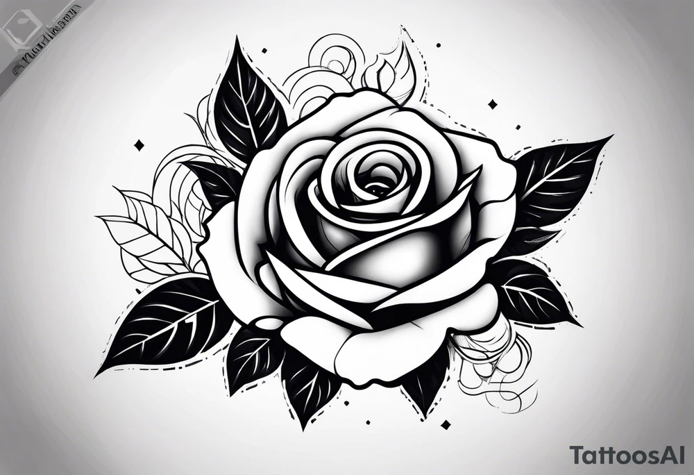 A rose tattoo with bone fingers tattoo idea