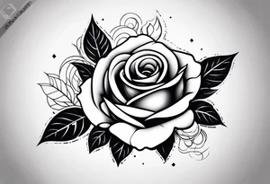 A rose tattoo with bone fingers tattoo idea