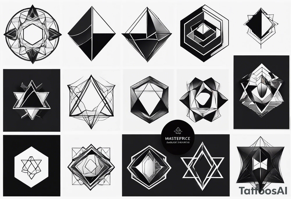 A small set of abstract shapes that represent balance. tattoo idea