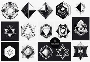 A small set of abstract shapes that represent balance. tattoo idea