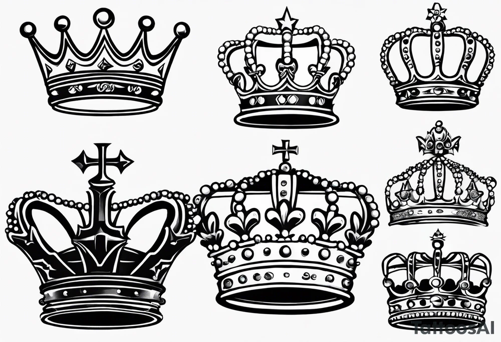 Crown design of the numbers 23, 21, and 27. The crown should be made up of the numbers. Simple line work tattoo tattoo idea