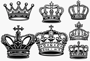Crown design of the numbers 23, 21, and 27.  The crown should be made up of the numbers. Simple line work tattoo tattoo idea