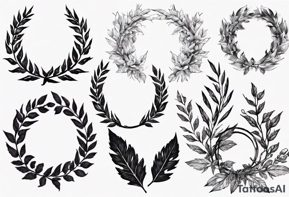 Berserk brand wreath leaves tattoo idea