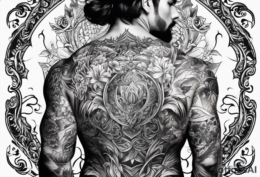 Full back tattoo covering the whole back tattoo idea