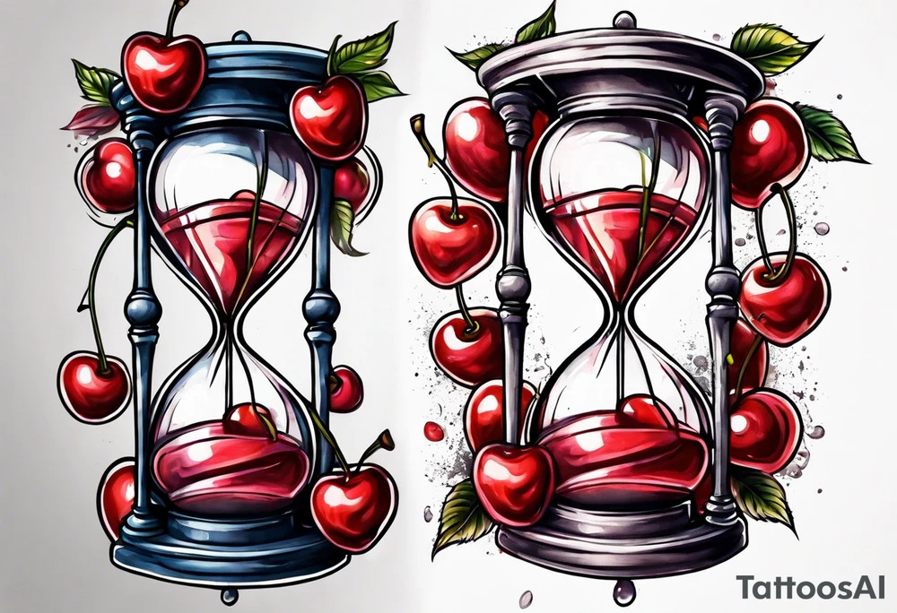 Cherry hourglass tattoo idea