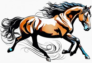 Galloping horse tattoo idea