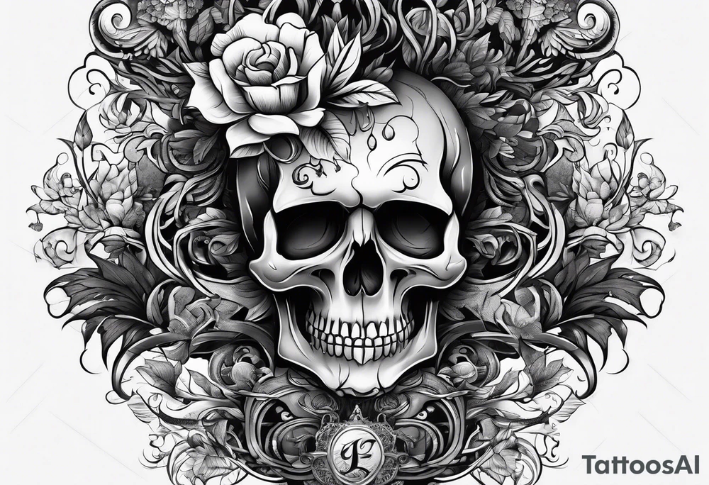 Skull tree tattoo idea