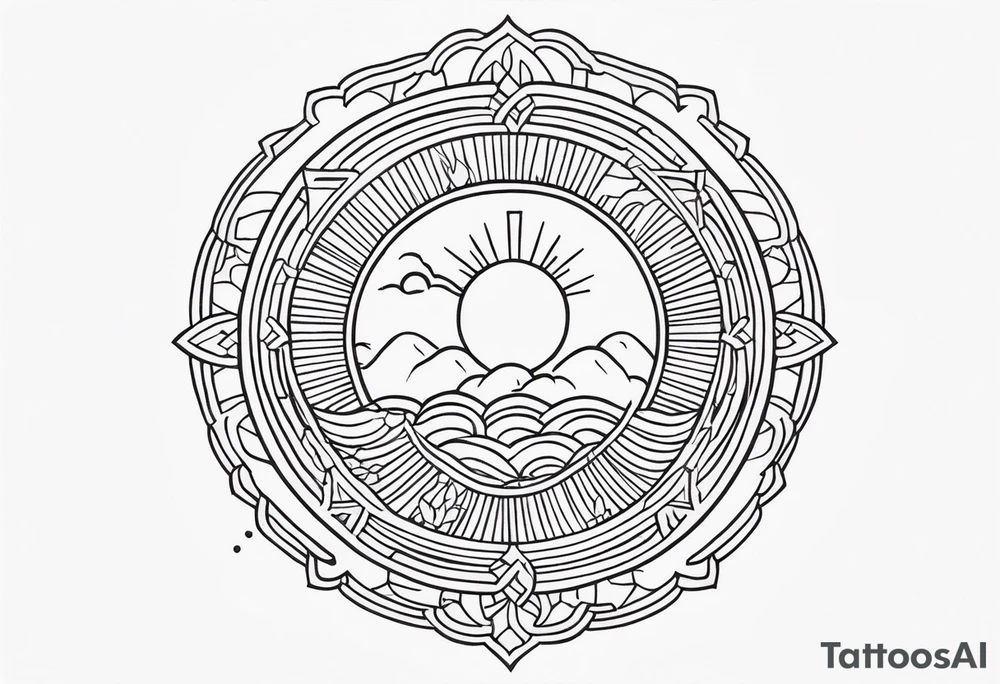 Filipino sun vertical tattoo tattoo idea