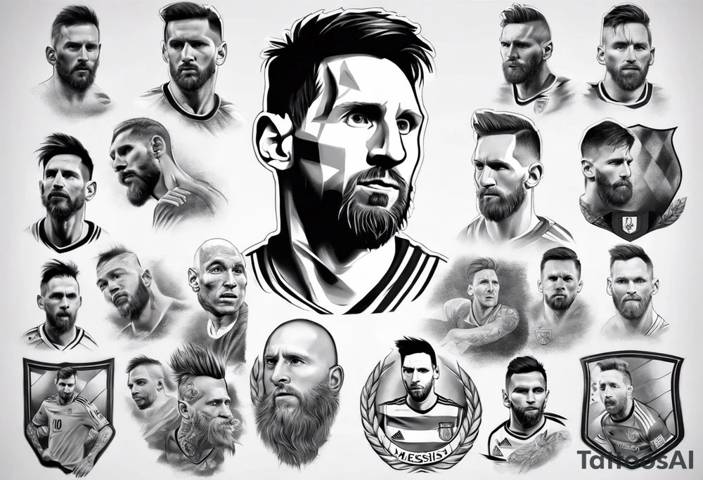 Icons portraits 
ARM SLEEVE 
REALISTIC
messi tattoo idea