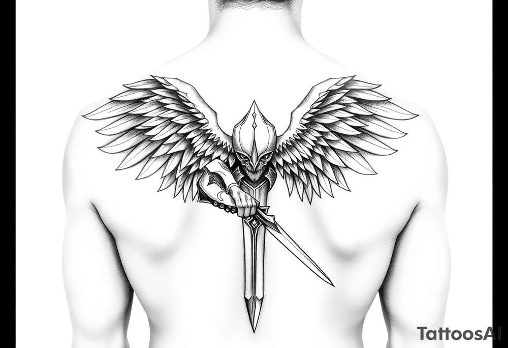 Angel warrior tattoo idea