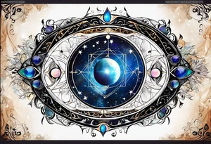 Astrology, Gemini, Natal Chart, angelic, vision, planetary, yin yang, the moon, spiritual third eye, mystical armband tattoo idea