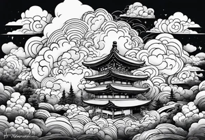 cloud pattern tattoo idea