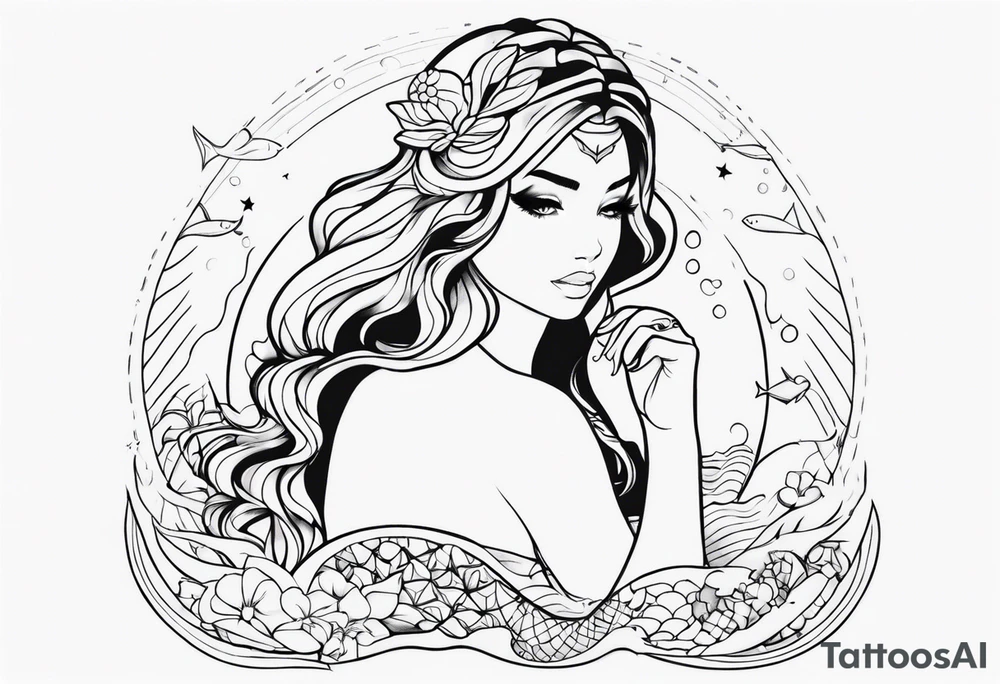 cute meramaid tattoo idea