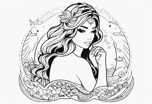 cute meramaid tattoo idea