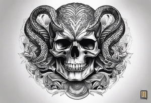 Viper Going Through Skull tattoo idea