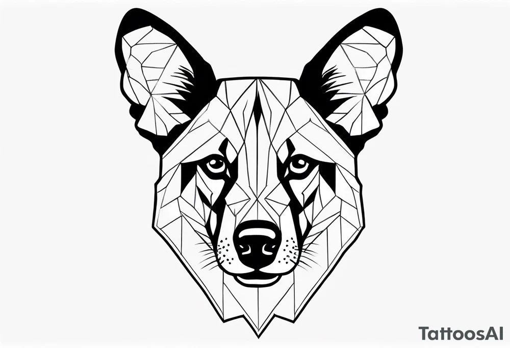 African wild dog face tattoo idea