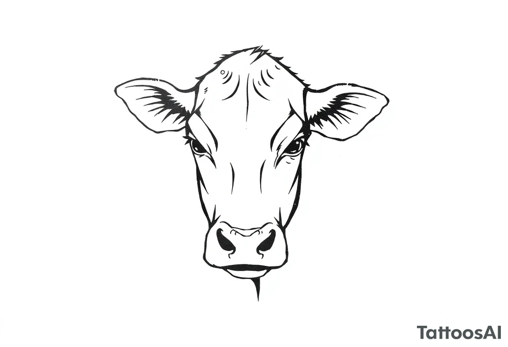 cow face tattoo idea