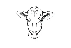 cow face tattoo idea