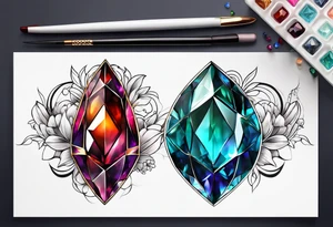 gemstone design tattoo idea