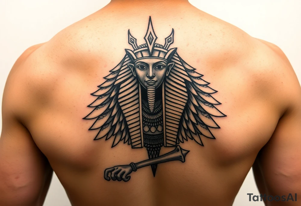 Egyptian theme tattoo for my forearm.i already have Anubis and want something else to complete my forerarm tattoo idea