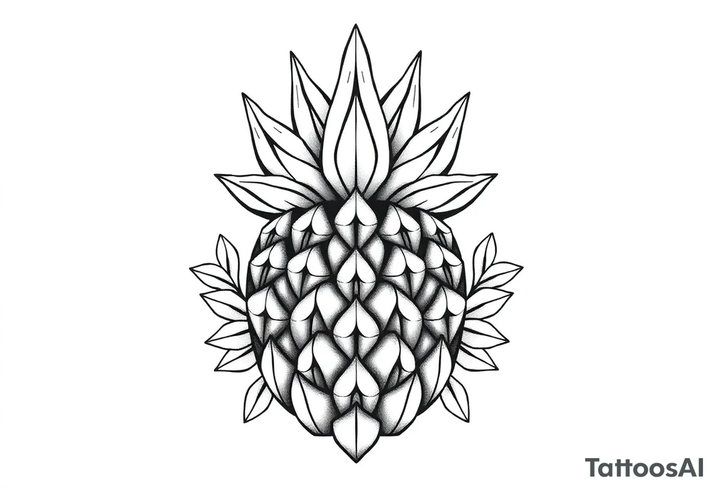Crown bushy pineapple  vagina anus tattoo idea