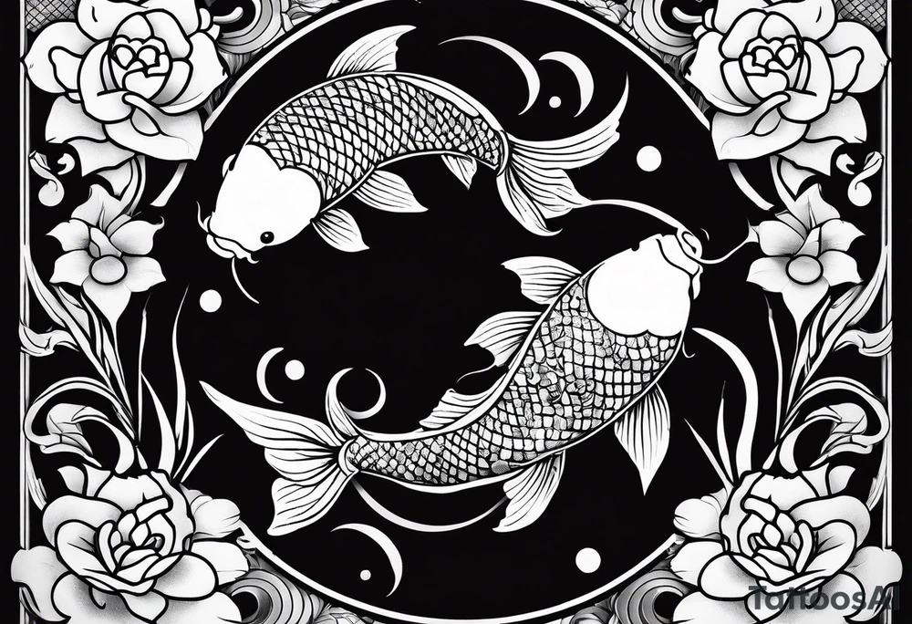 Koi fish ying yang tattoo idea