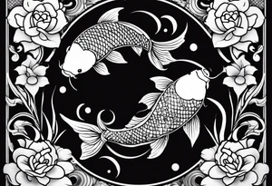 Koi fish ying yang tattoo idea