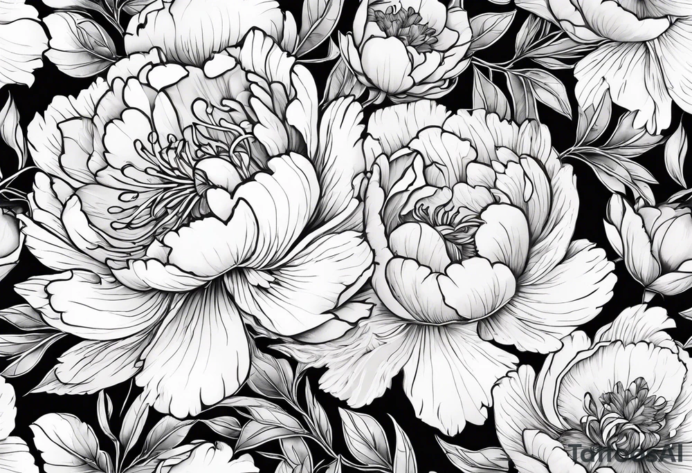 Peonies tattoo idea