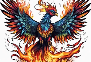 a pheonix raising from the ashes tattoo idea
