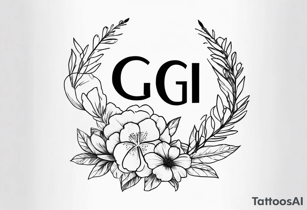 Small memorial with the name Gigi tattoo idea