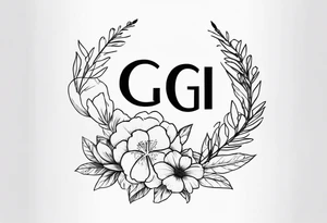 Small memorial with the name Gigi tattoo idea