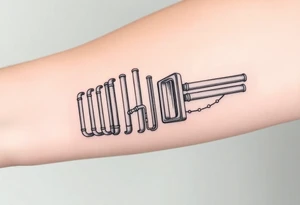 symetrical, vertical System of thin pipes that transitions gradually from the end into thick, widespread veins of forearm tattoo idea