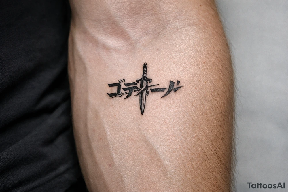 ゴディーノ with sword through name tattoo idea