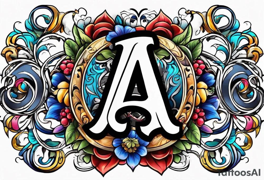A headband with the letters A R in the middle tattoo idea
