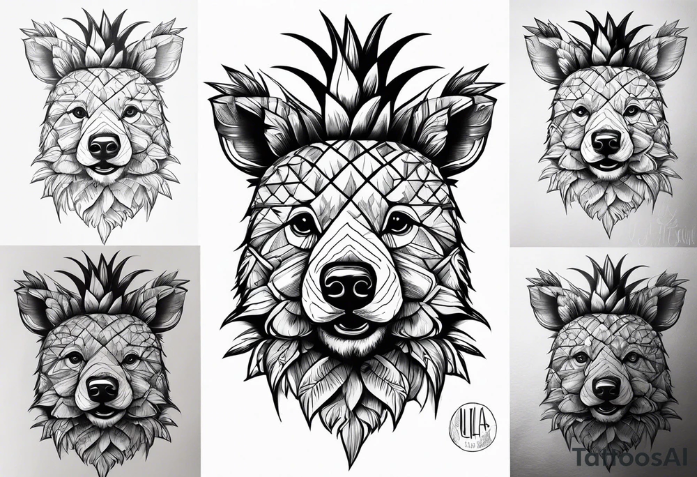 Pineapple bear tattoo idea