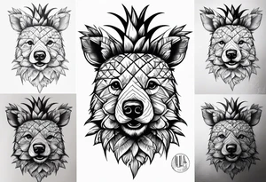 Pineapple bear tattoo idea