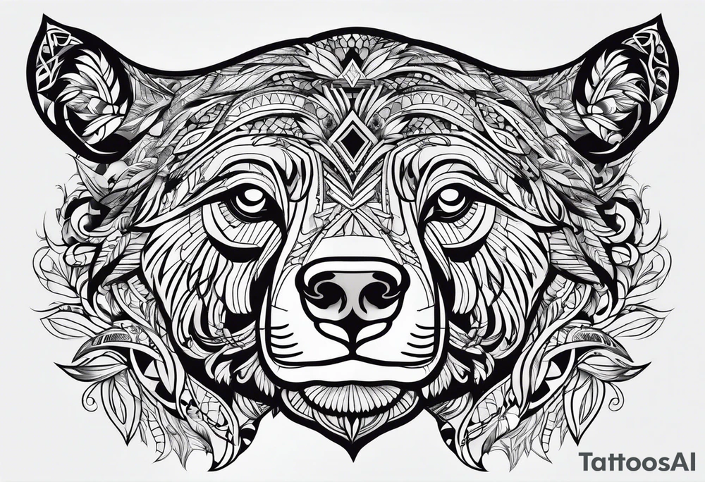 Bear head tattoo idea