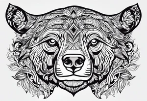 Bear head tattoo idea
