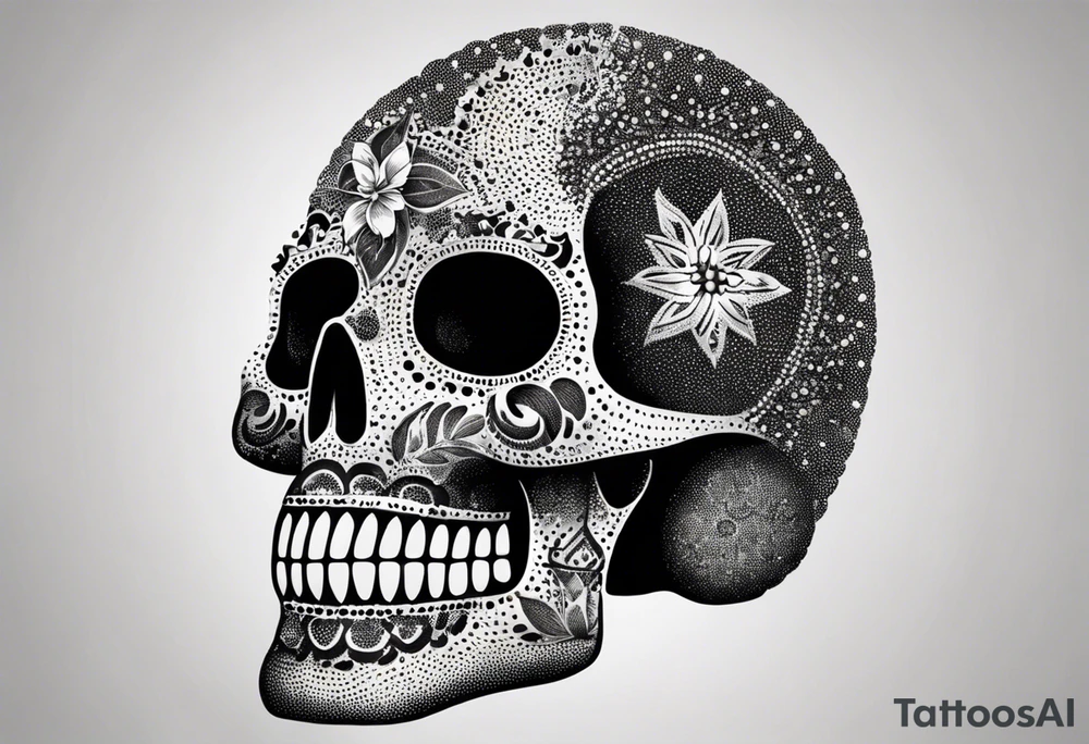 mexican skull tattoo idea