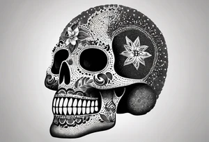 mexican skull tattoo idea