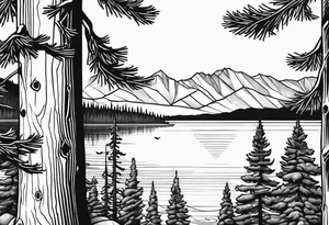 Lake Tahoe trees tattoo idea