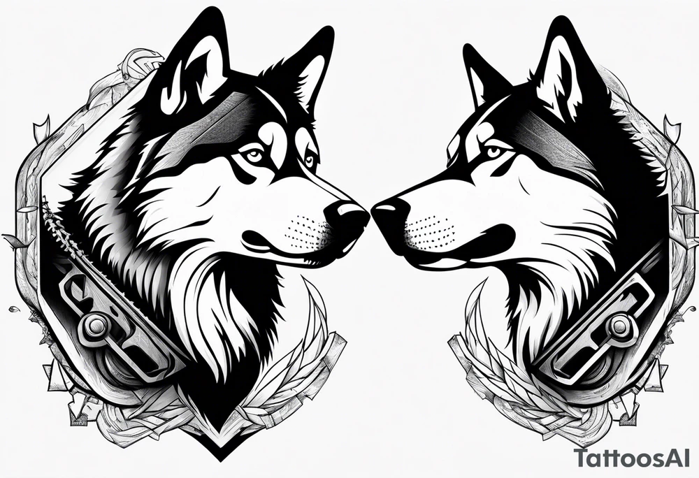 Chain saw husky tattoo idea