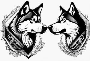 Chain saw husky tattoo idea